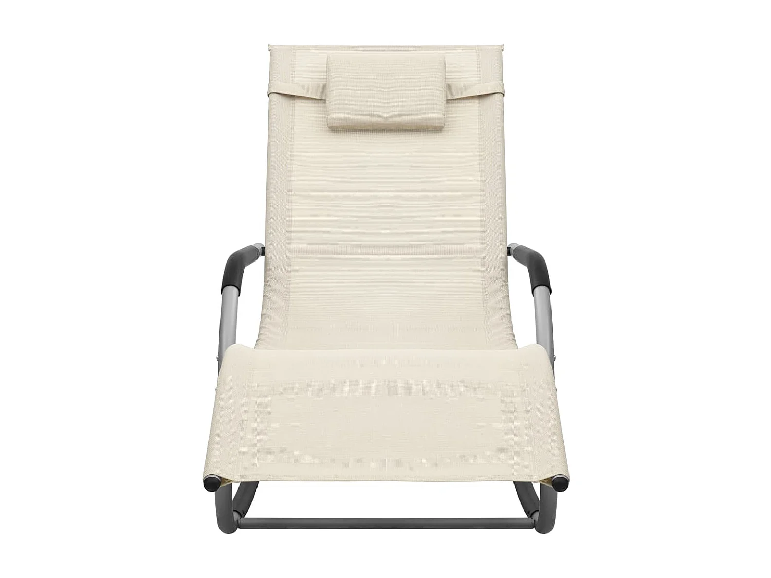 Chaise longue Textilène Crème et gris 2