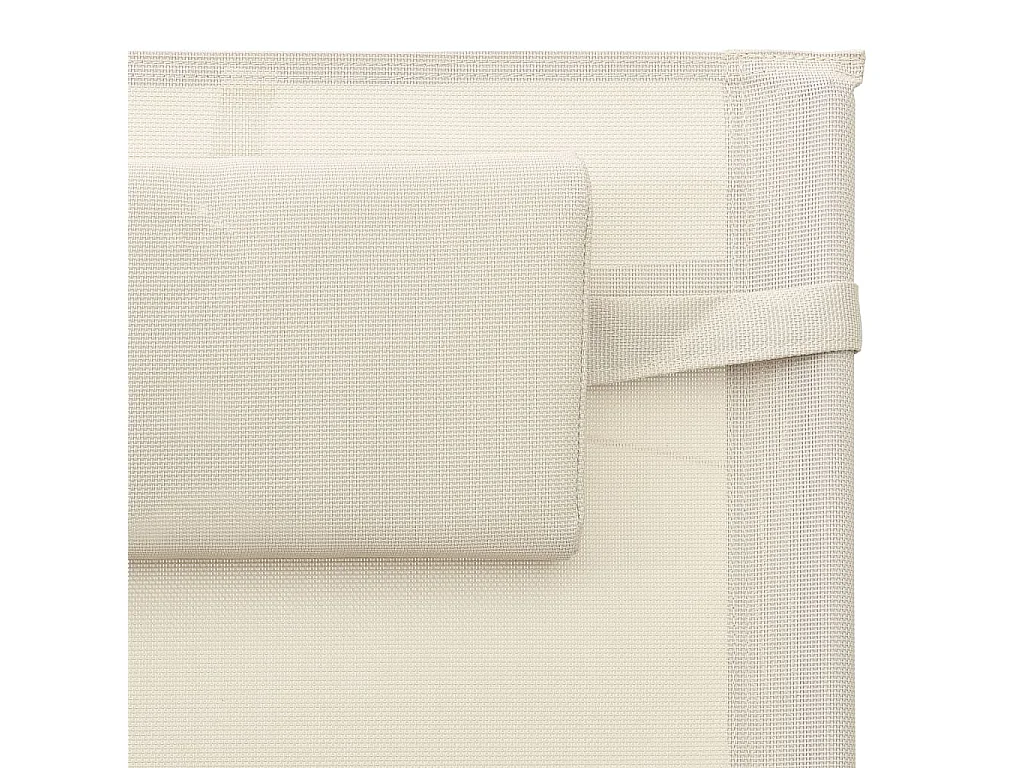 Chaise longue Textilène Crème et gris 2