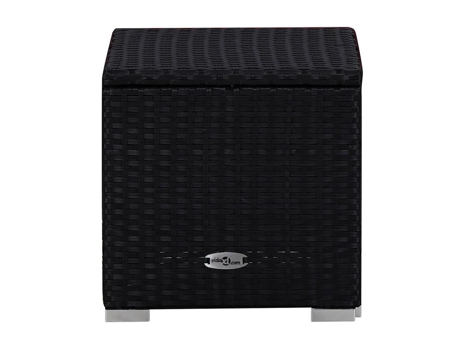 Chaise longue avec coussin et table à thé Résine tressée Rouge