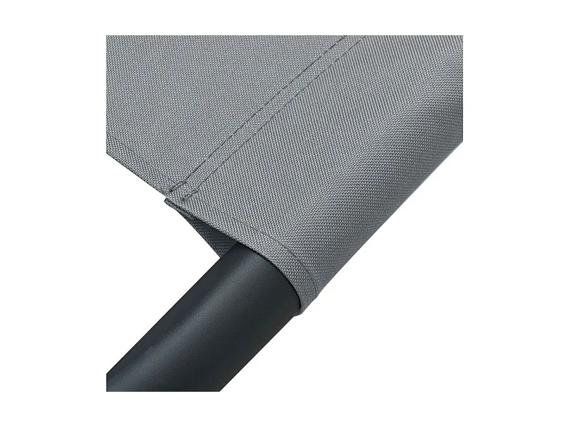 Lit de jardin avec auvent polyester gris et métal noir Motio