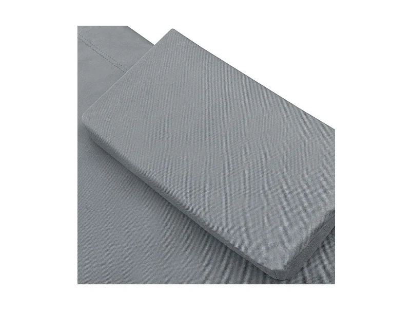 Lit de jardin avec auvent polyester gris et métal noir Motio