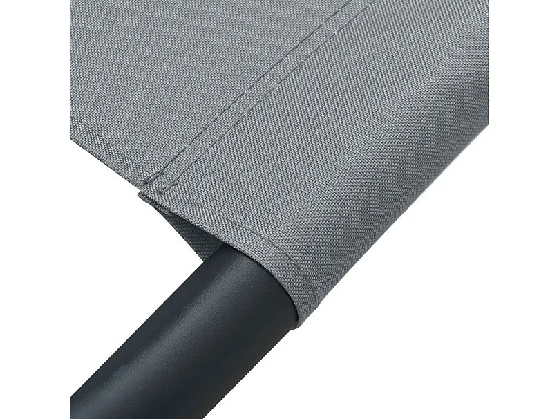 Lit de jardin avec auvent polyester gris et métal noir Motio