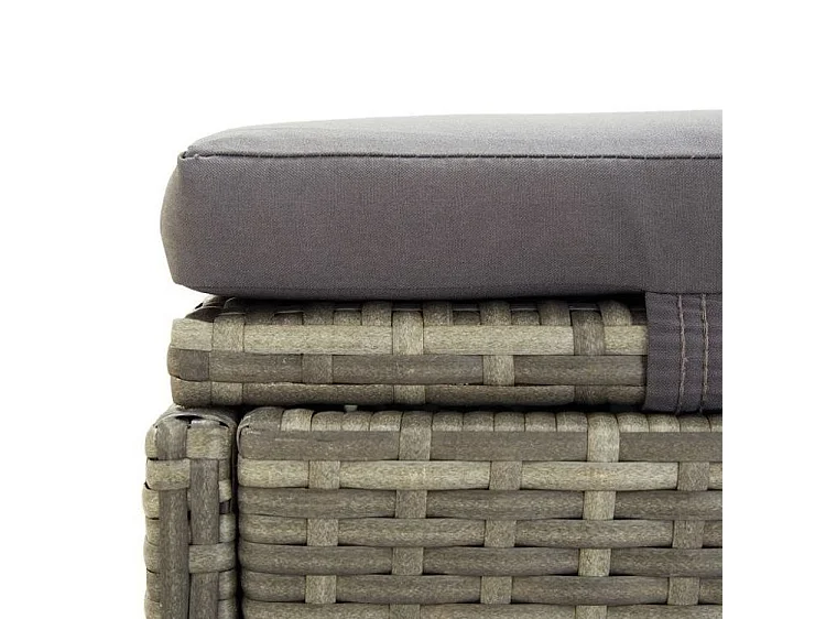 Chaise longue tissu et résine tressée gris Daget