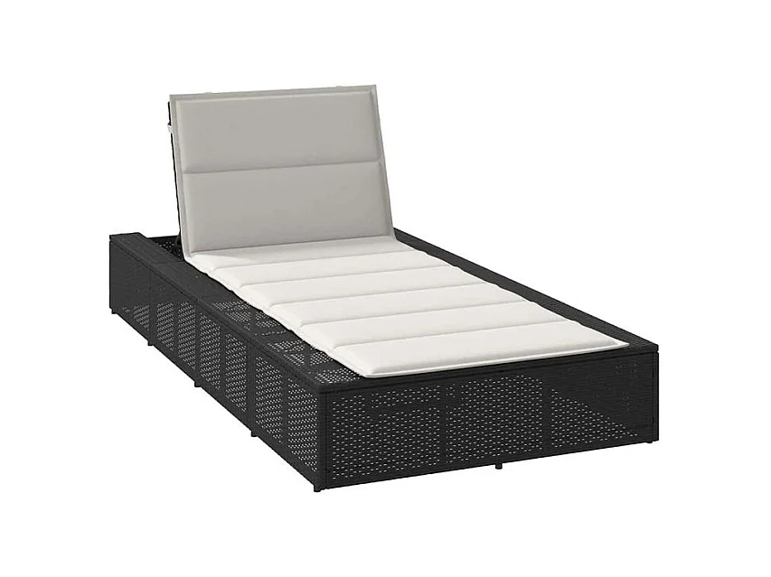 Transat avec coussin flottant noir résine tressée