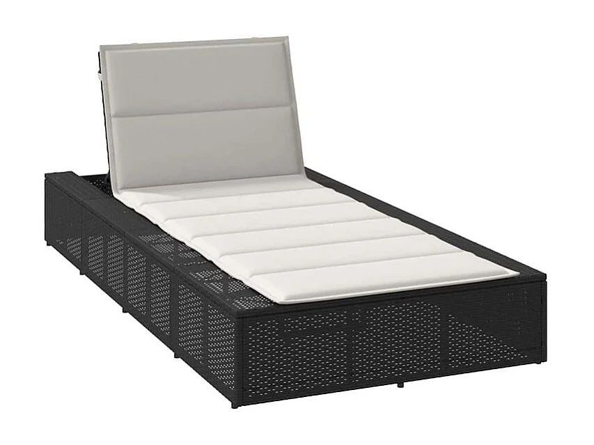 Transat avec coussin flottant noir résine tressée