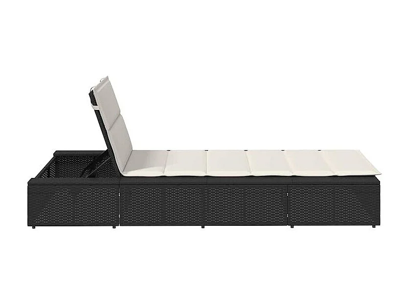 Transat avec coussin flottant noir résine tressée