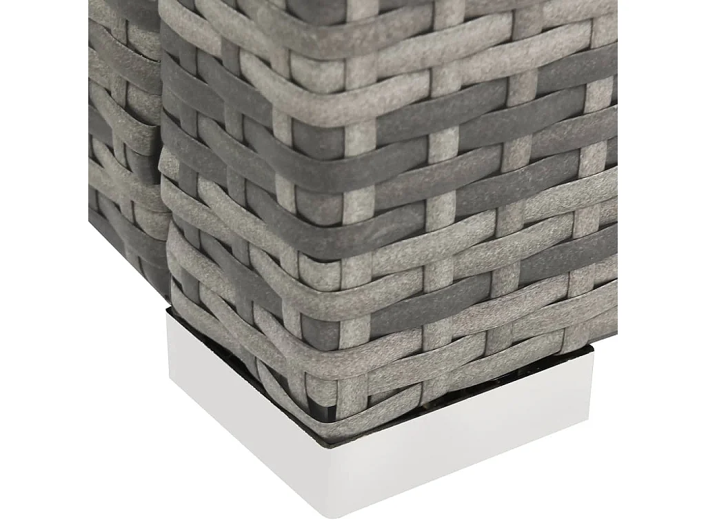 Chaise longue double Résine tressée Gris