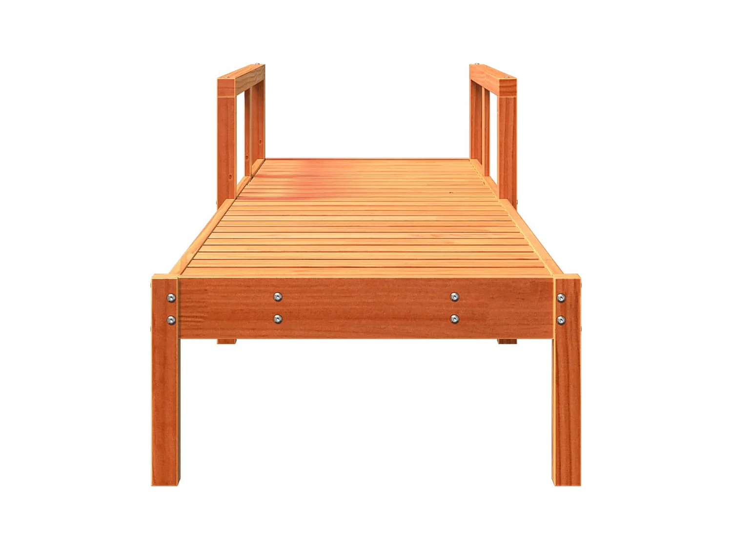 Chaise longue marron 199,5x62x55 bois massif de pin