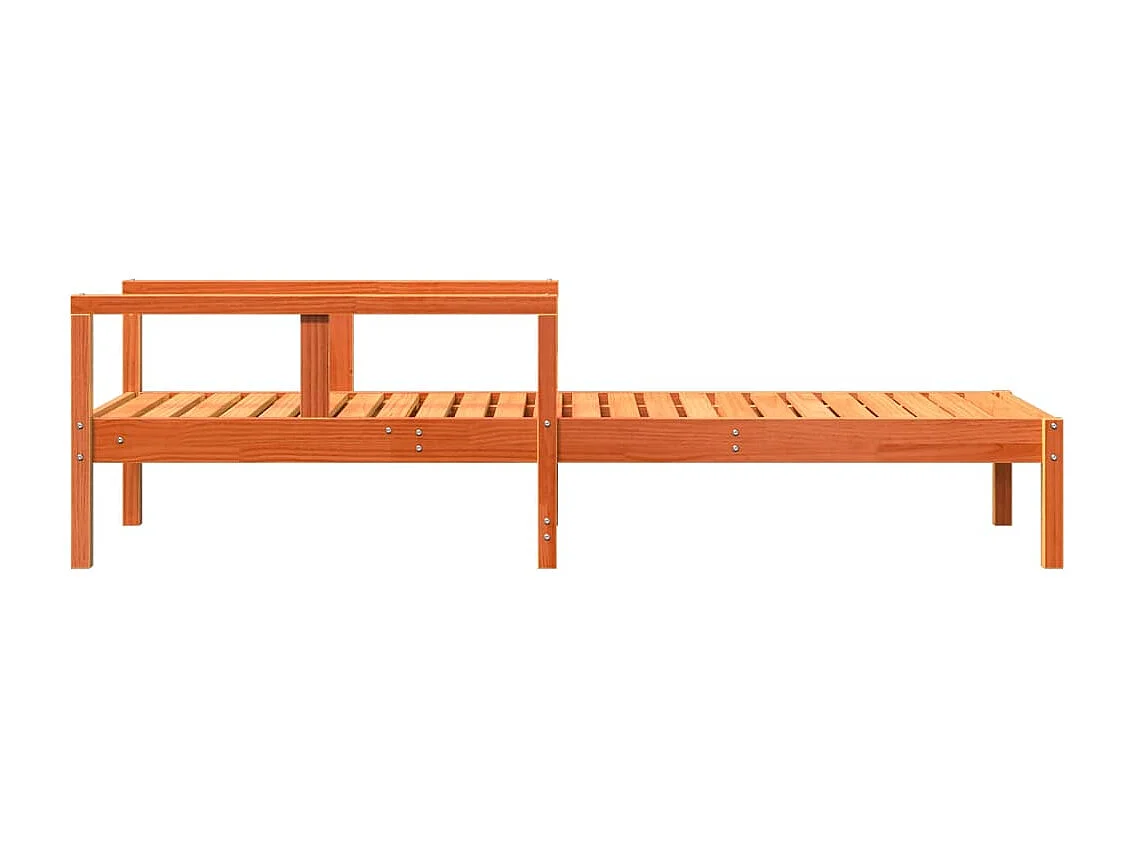 Chaise longue marron 199,5x62x55 bois massif de pin