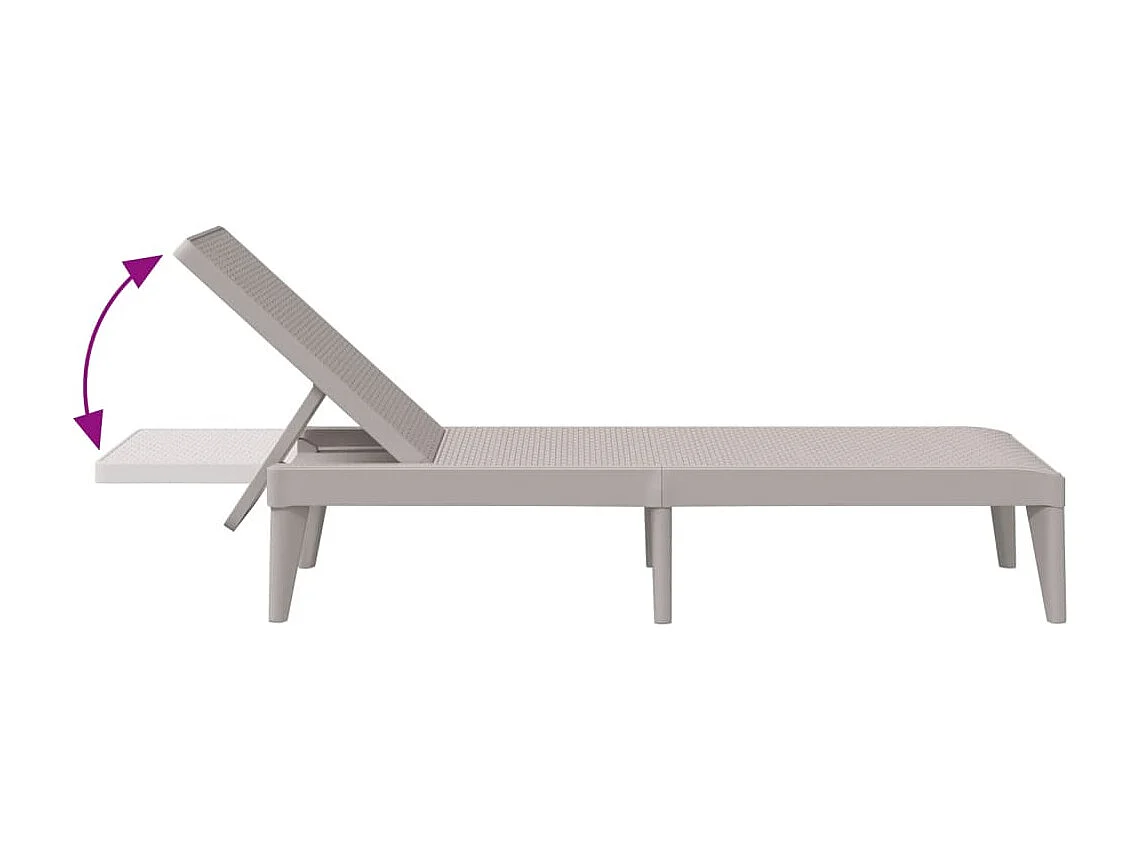 Chaise longue cappuccino 186x60x29 PP