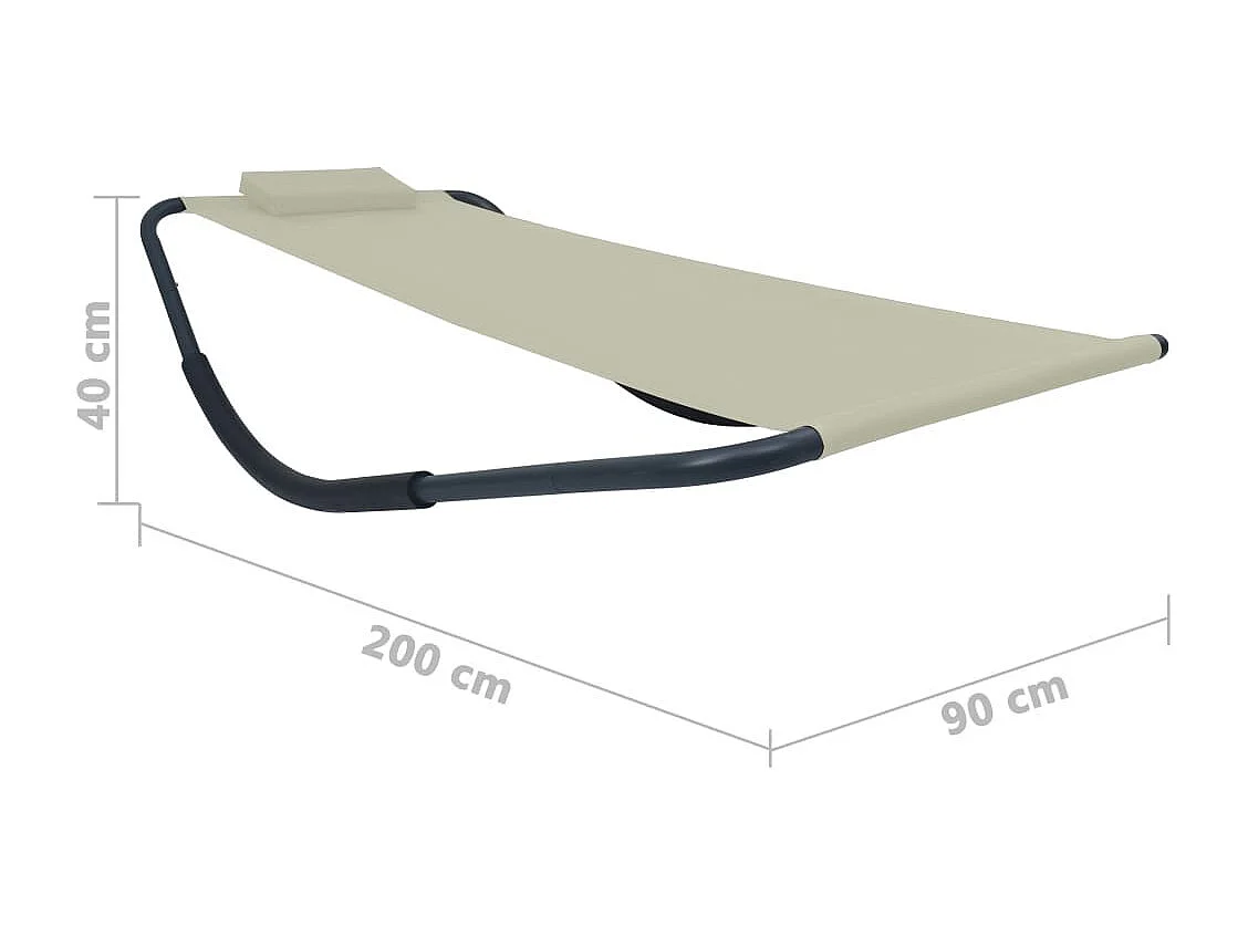 Lit de jardin Crème 200x90 Acier