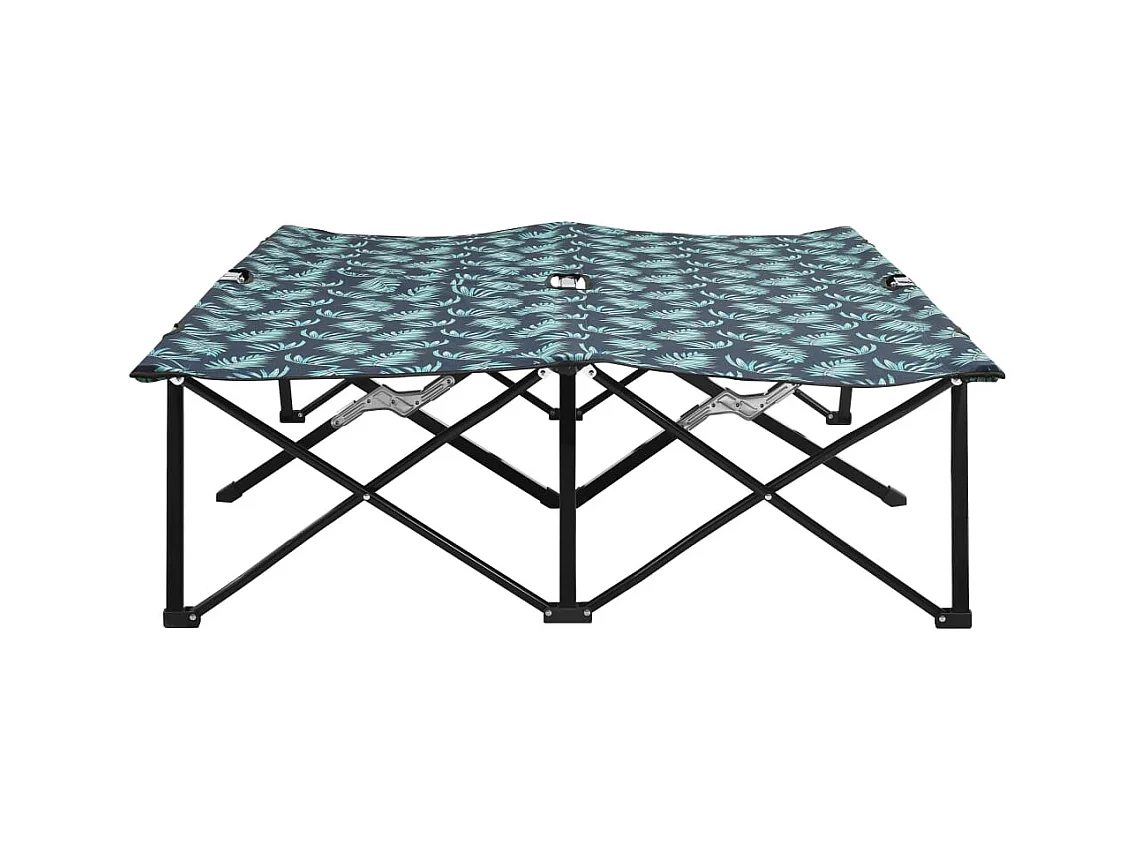 Chaise longue pliable 2 places Motif de feuilles Acier