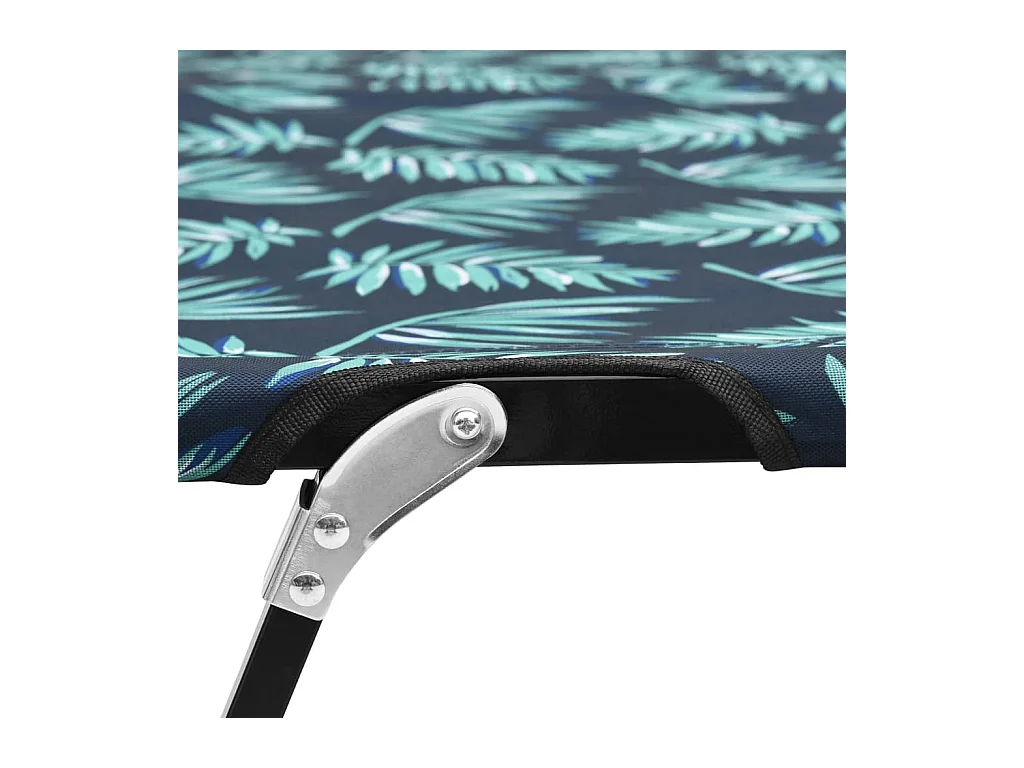 Chaise longue pliable 2 places Motif de feuilles Acier