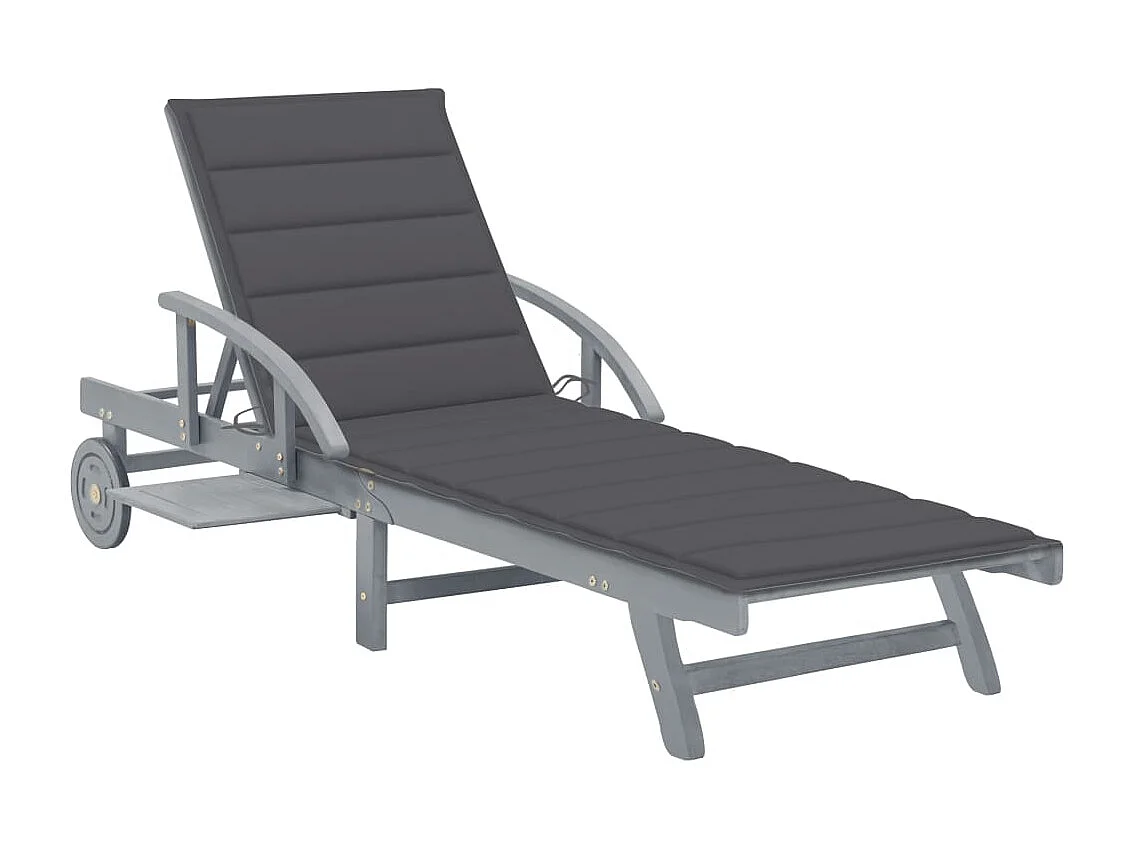 Chaise longue de jardin avec coussin Bois d'acacia solide 31