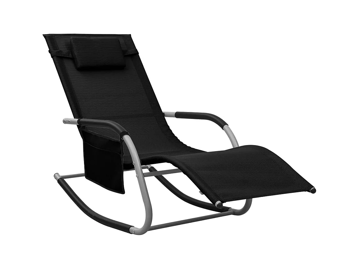 Chaise longue Textilène Noir et gris