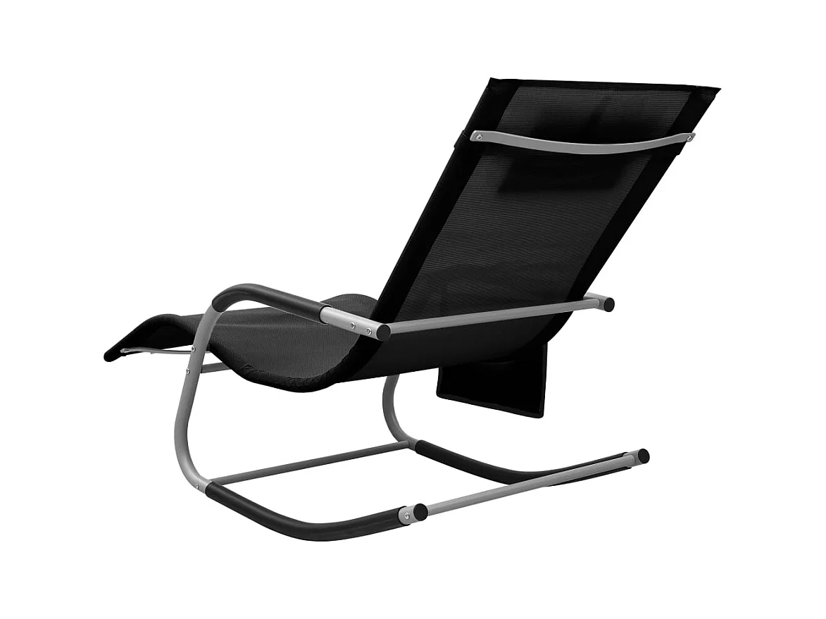 Chaise longue Textilène Noir et gris