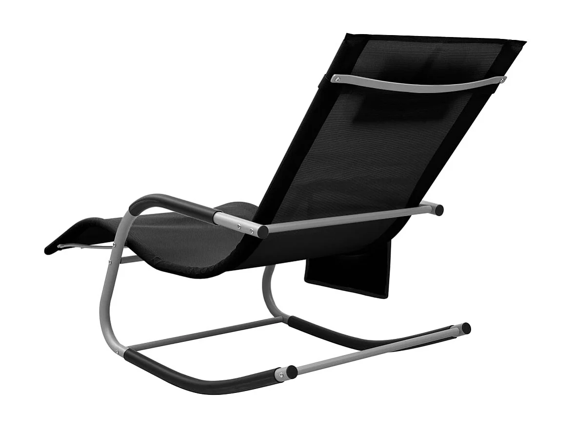 Chaise longue Textilène Noir et gris