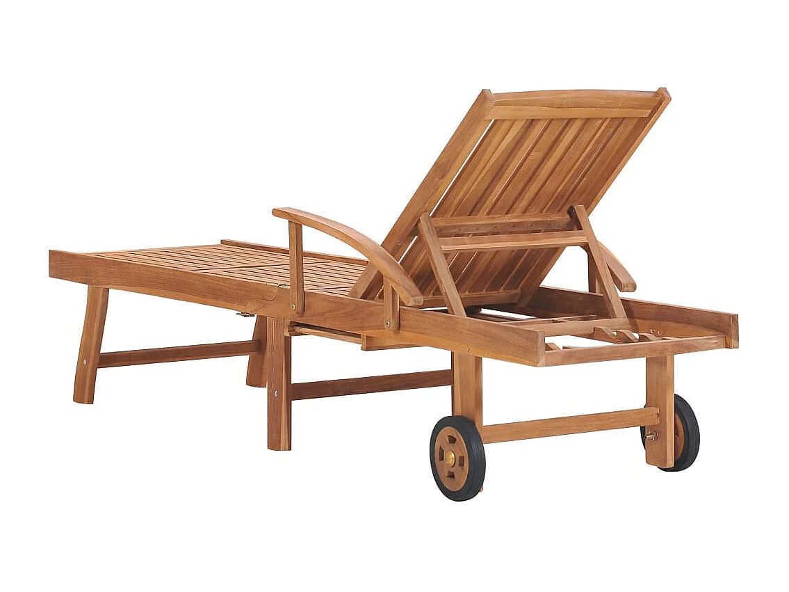 Chaise longue Bois de teck solide 3