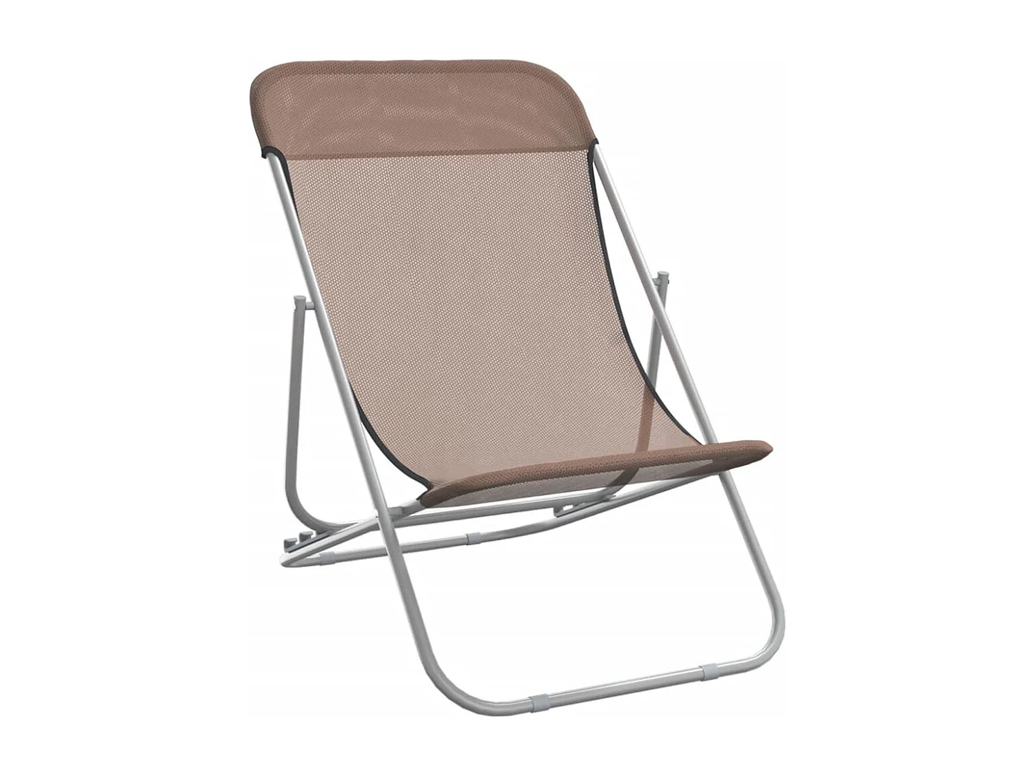 Chaises de plage pliantes 2pcs textilène acier enduit de poudre
