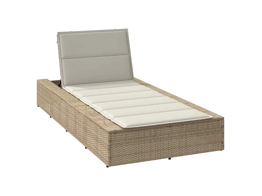 Transat avec coussin flottant beige résine tressée