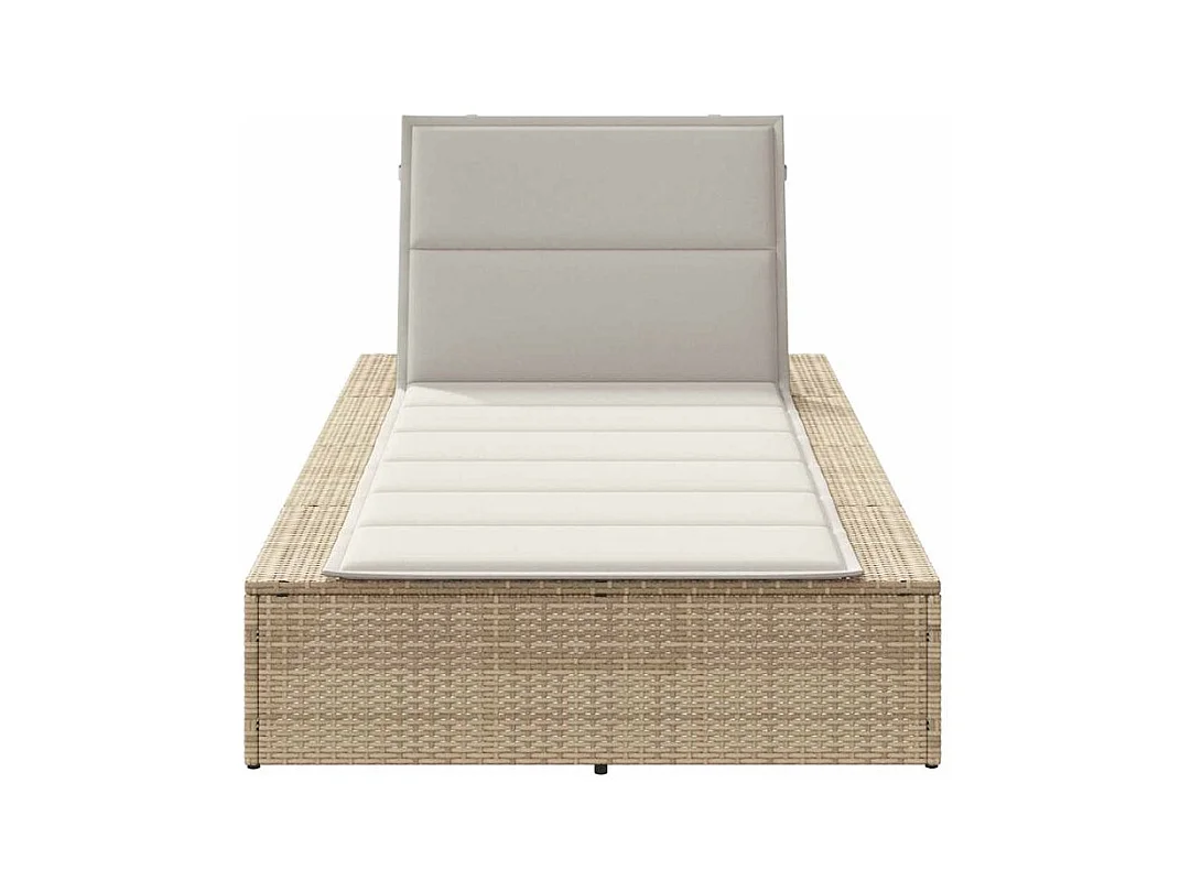 Transat avec coussin flottant beige résine tressée