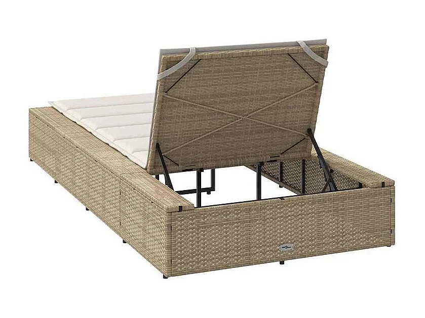 Transat avec coussin flottant beige résine tressée