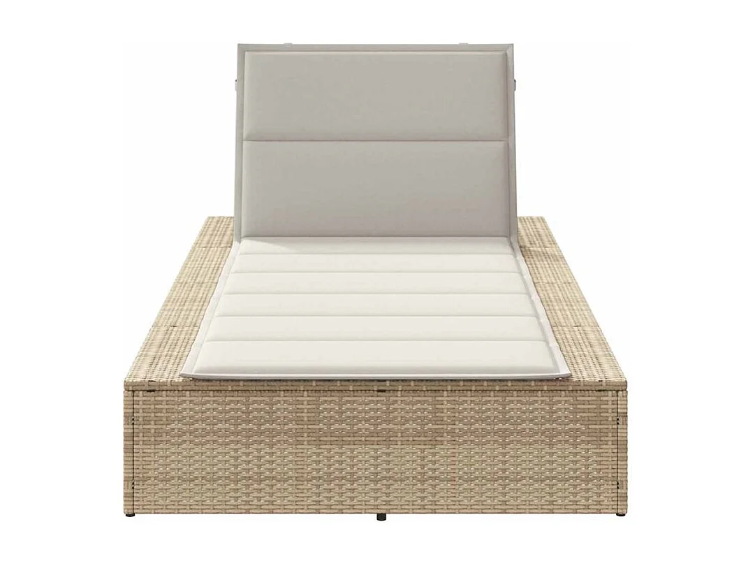 Transat avec coussin flottant beige résine tressée