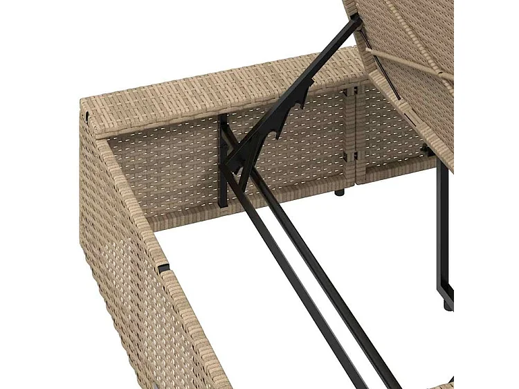 Transat avec coussin flottant beige résine tressée