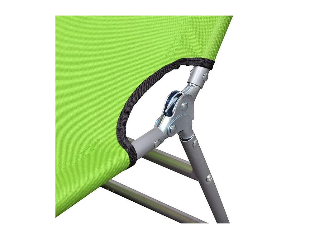 Chaise longue avec coussin de tête Acier enduit de poudre Vert