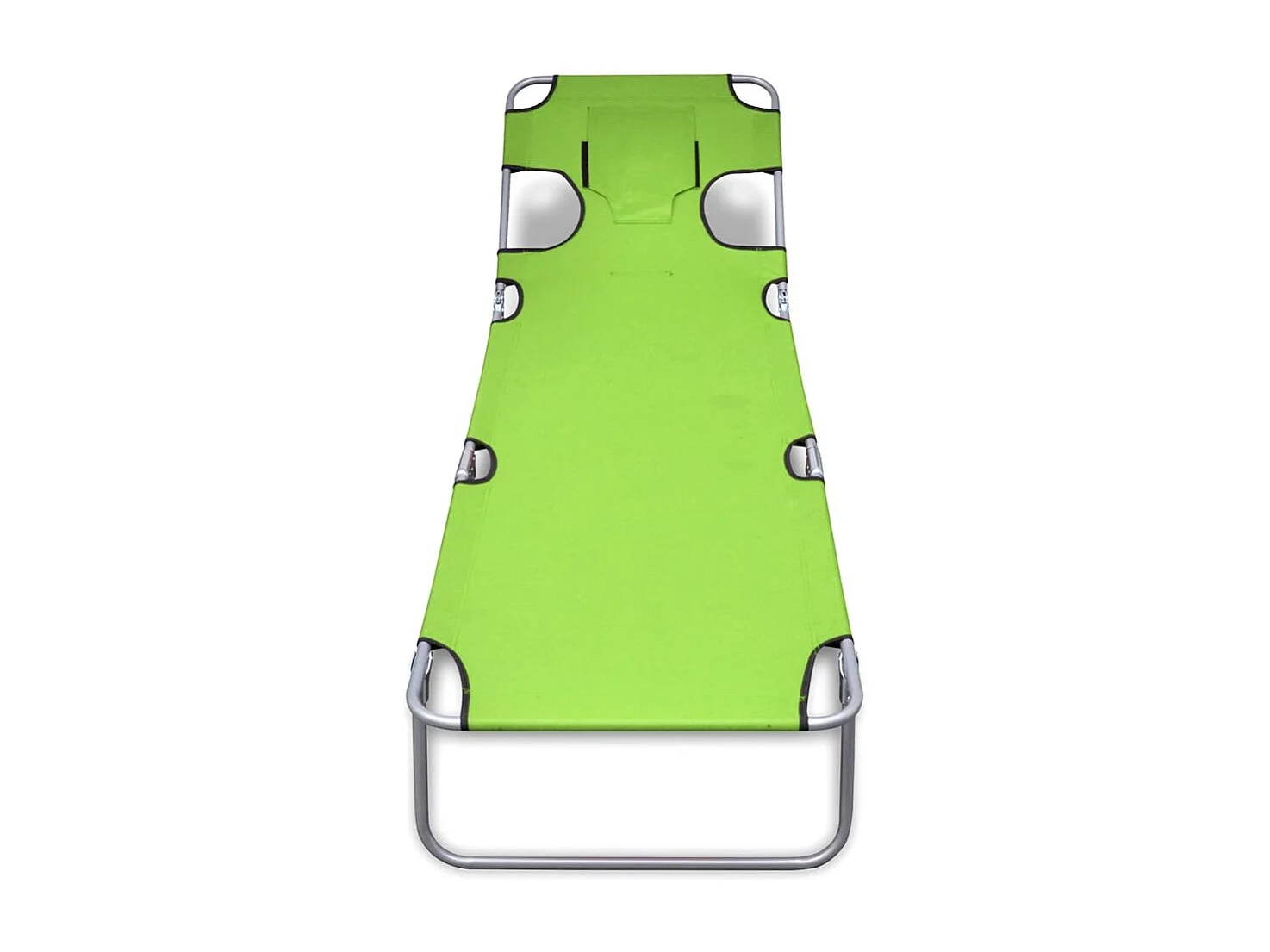 Chaise longue avec coussin de tête Acier enduit de poudre Vert