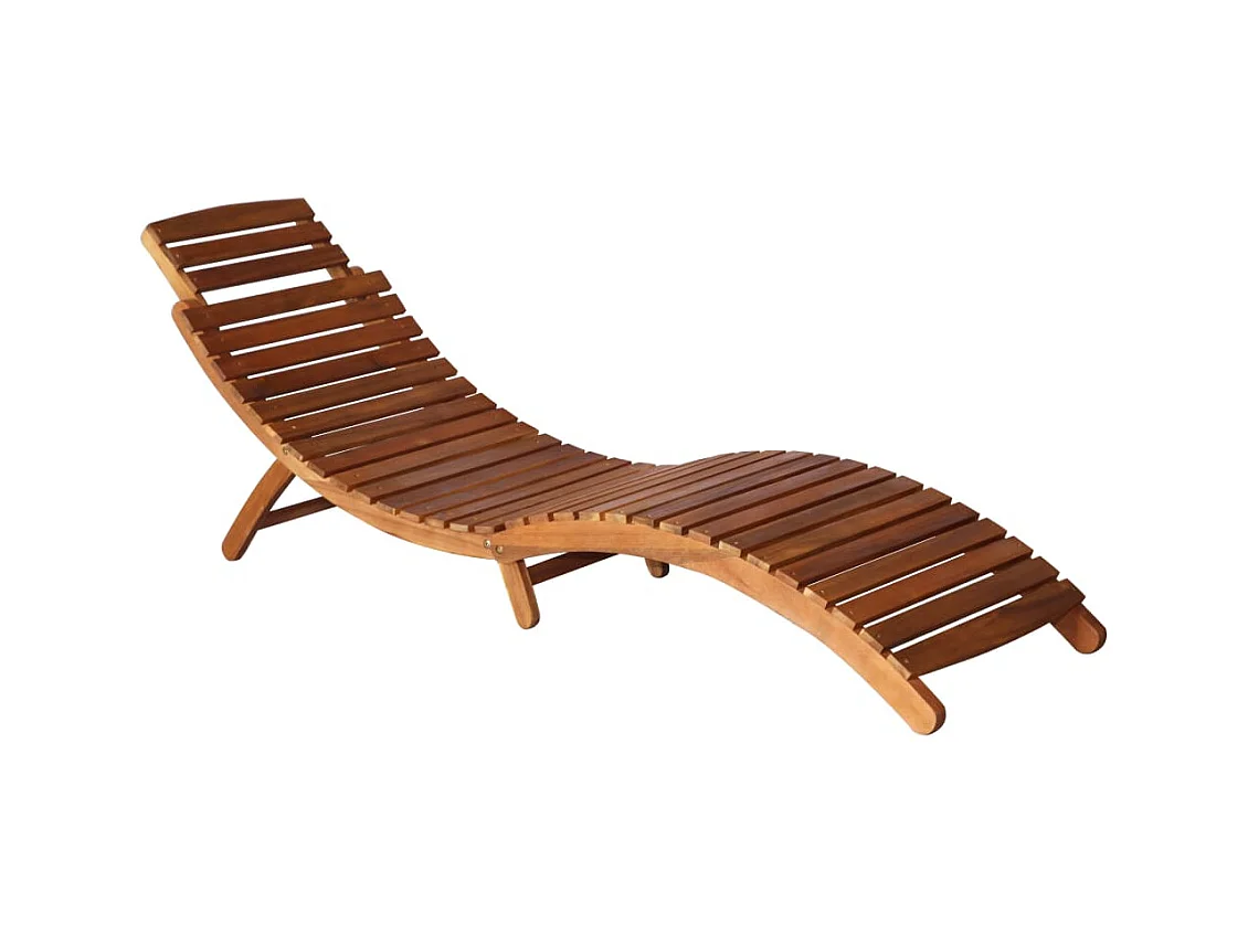 Chaises longues 2 pcs avec table et coussins Acacia solide 21