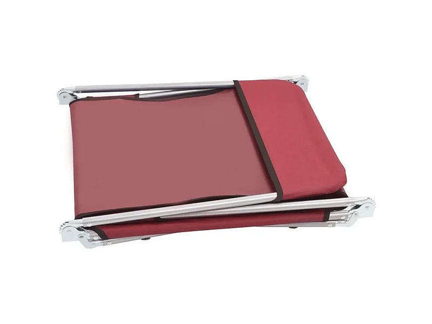 Chaise longue pliable tissu rouge et métal Umpki - Lot de 2