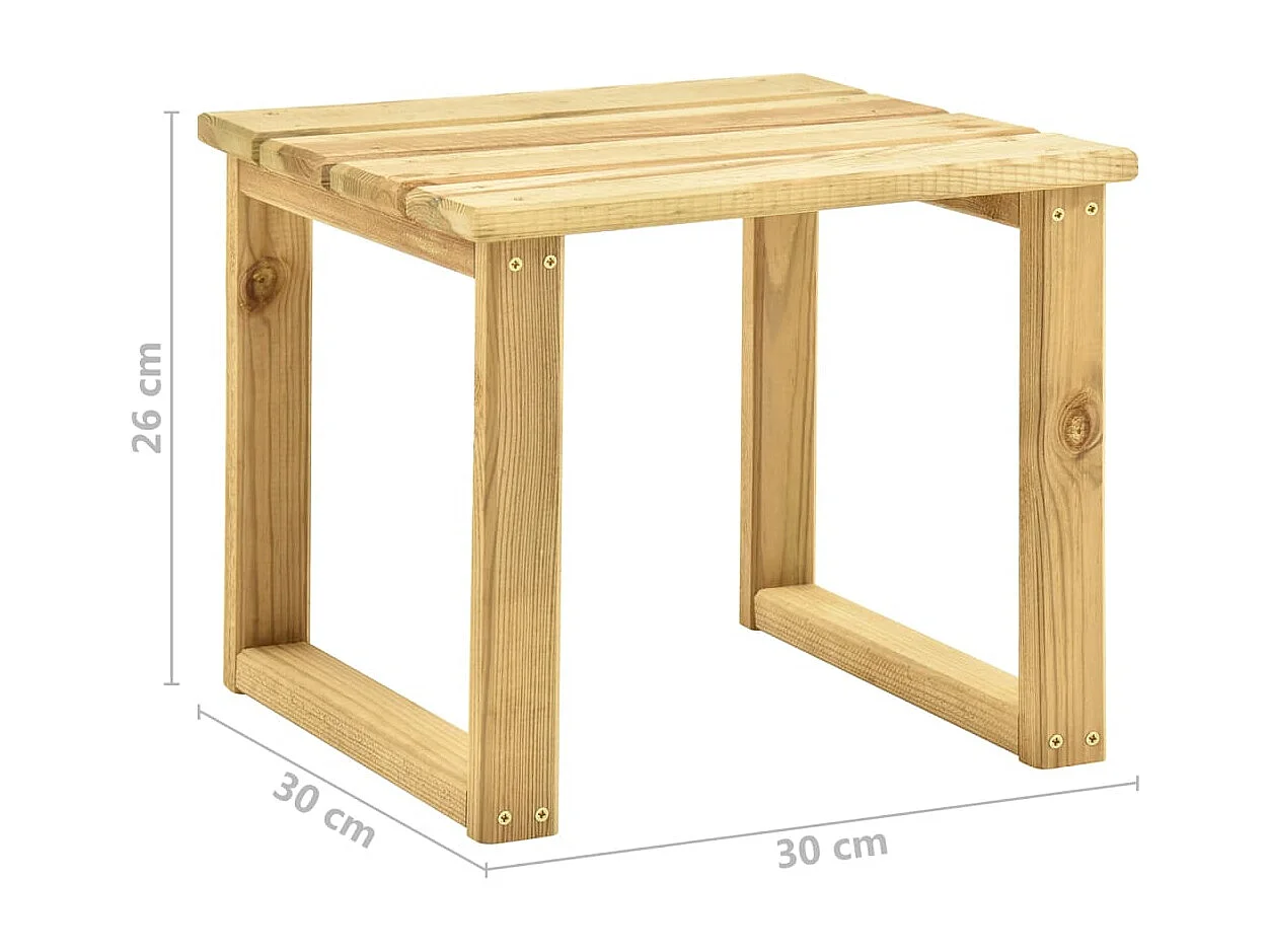 Chaise longue de jardin avec table et coussin Pin imprégné 37