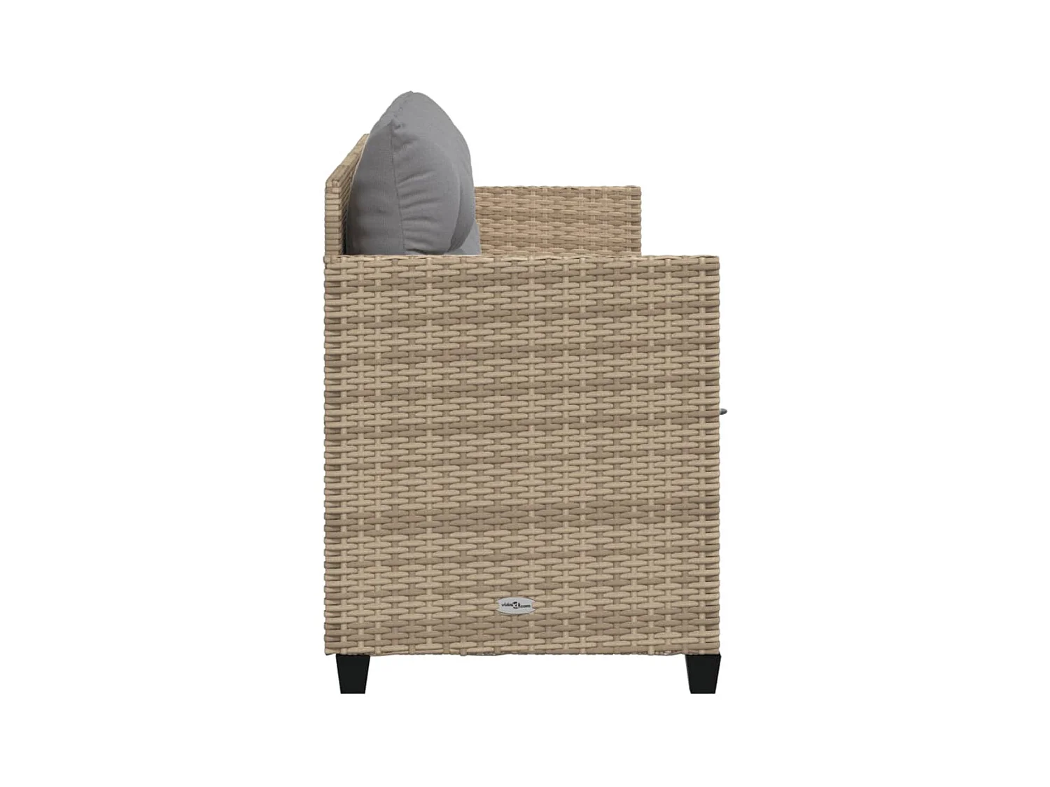 Chaise longue avec coussins beige résine tressée