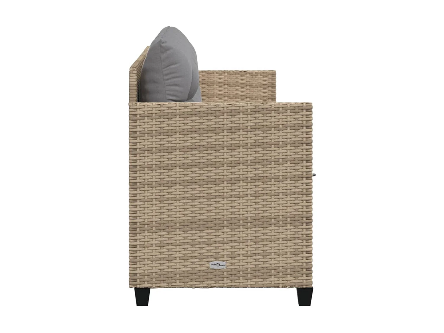 Chaise longue avec coussins beige résine tressée