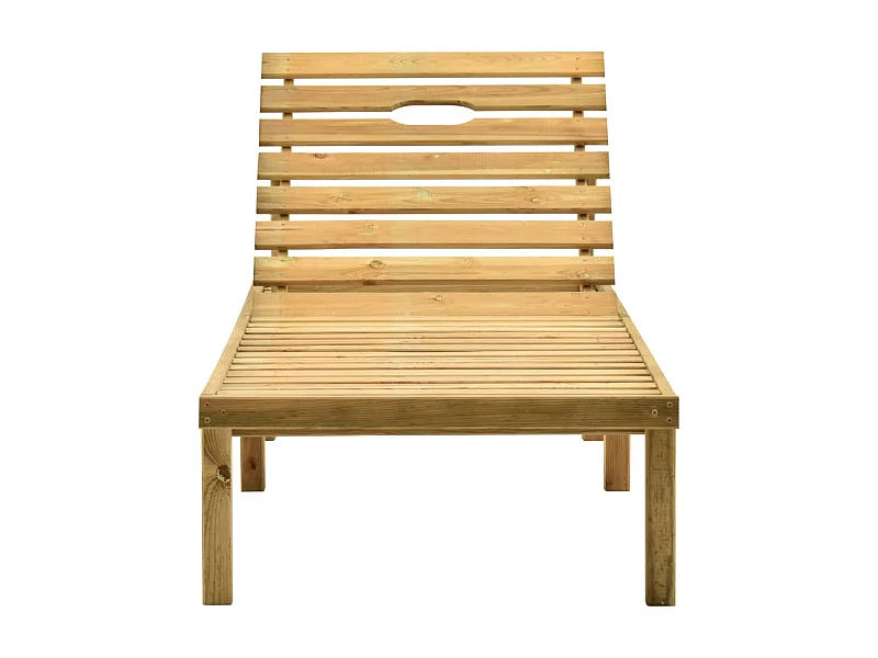 Chaise longue de jardin avec table et coussin Pin imprégné 12