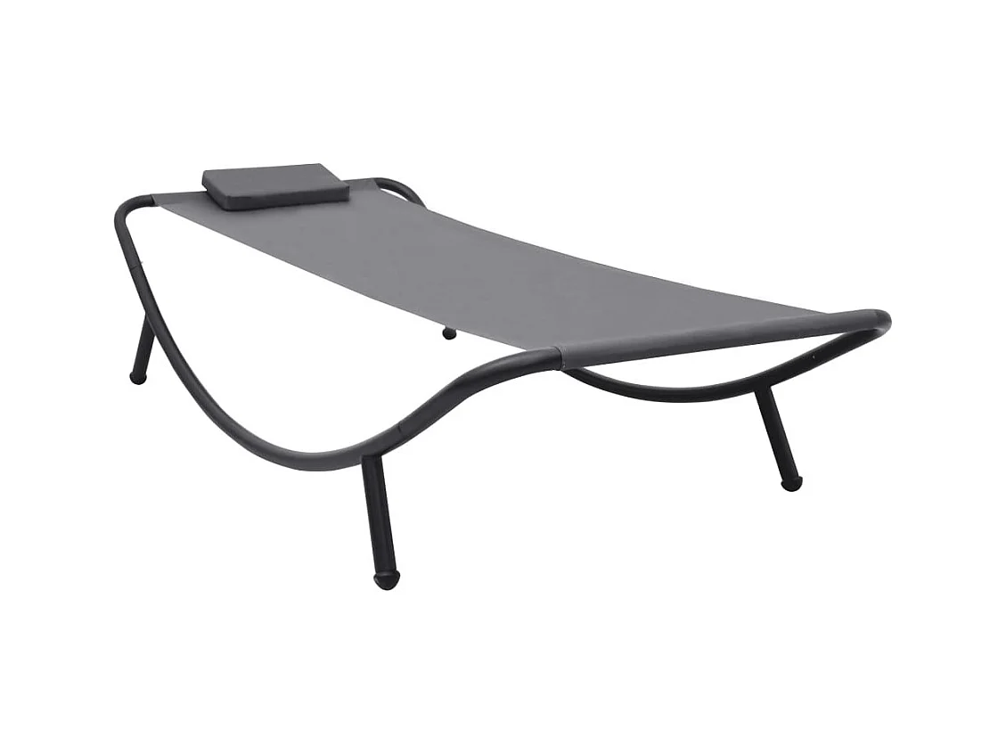 Lit de jardin Gris 200x90 Acier 2