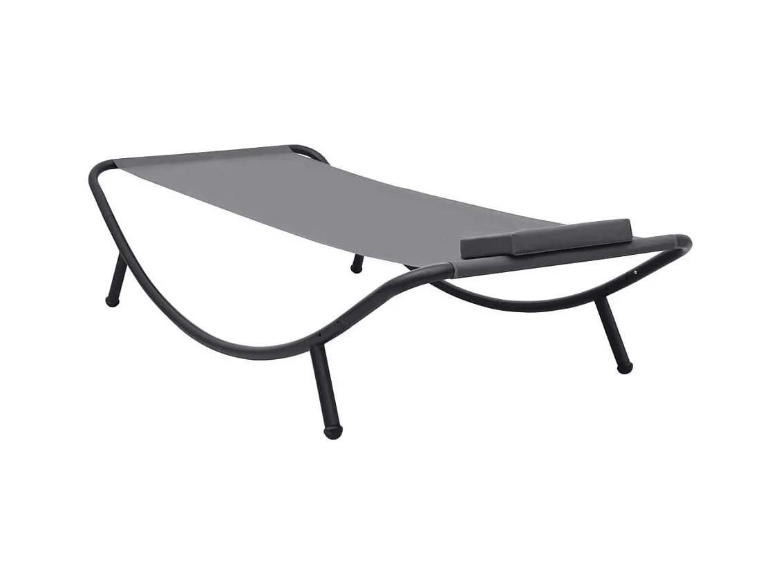 Lit de jardin Gris 200x90 Acier 2