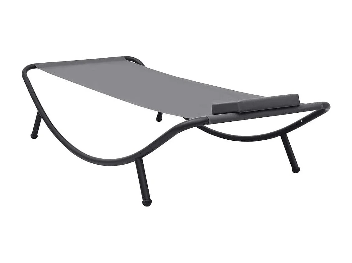 Lit de jardin Gris 200x90 Acier 2