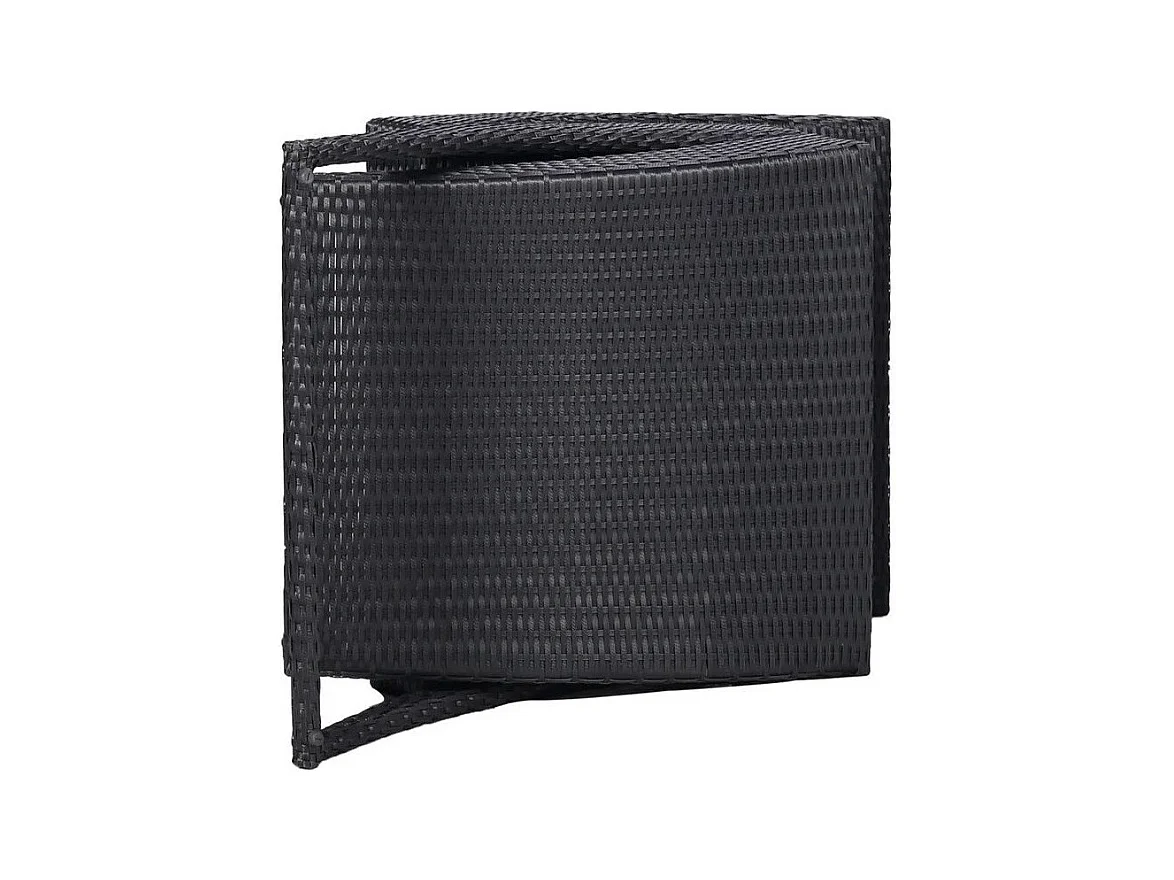 Chaise longue pliable polyester et résine tressée noir Oanao