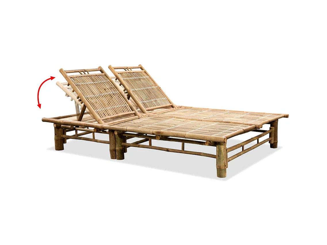 Chaise longue pour 2 personnes Bambou