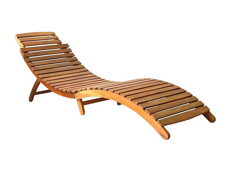 Chaise longue pliable acacia massif clair huilé Tulak