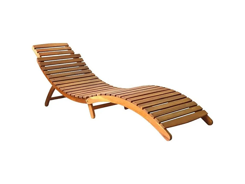 Chaise longue pliable acacia massif clair huilé Tulak