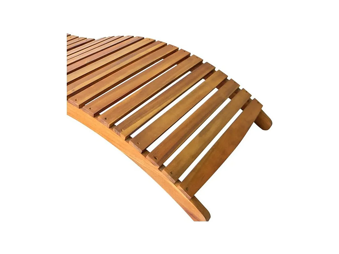 Chaise longue pliable acacia massif clair huilé Tulak