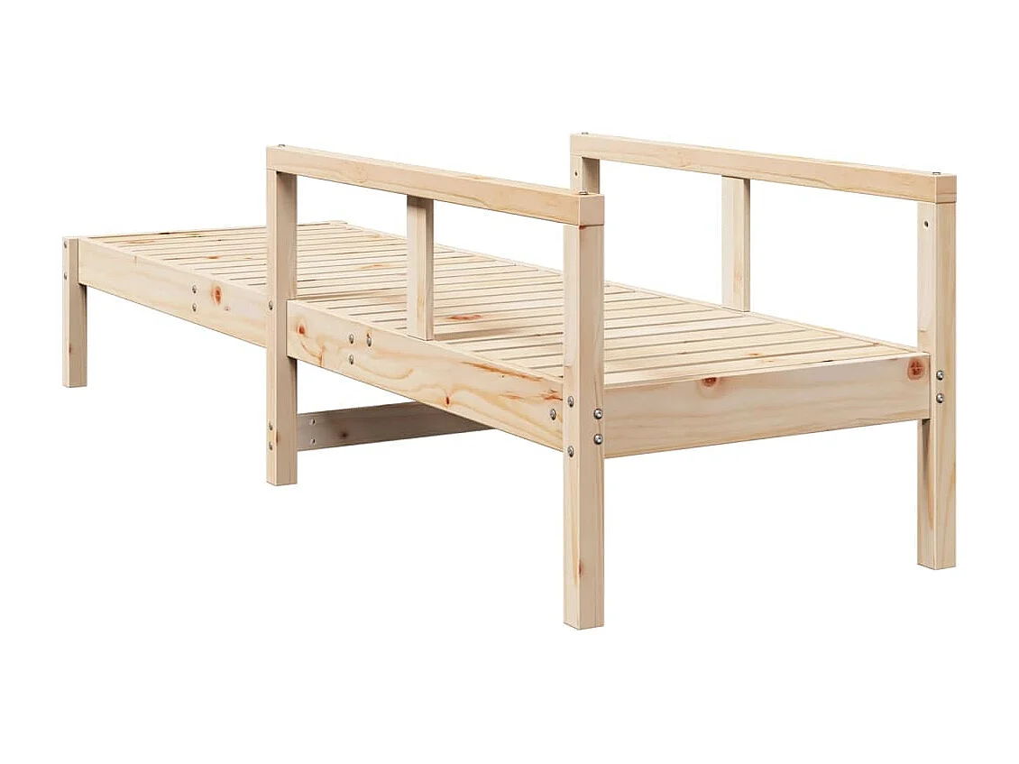 Chaise longue 199,5x62x55 bois massif de pin