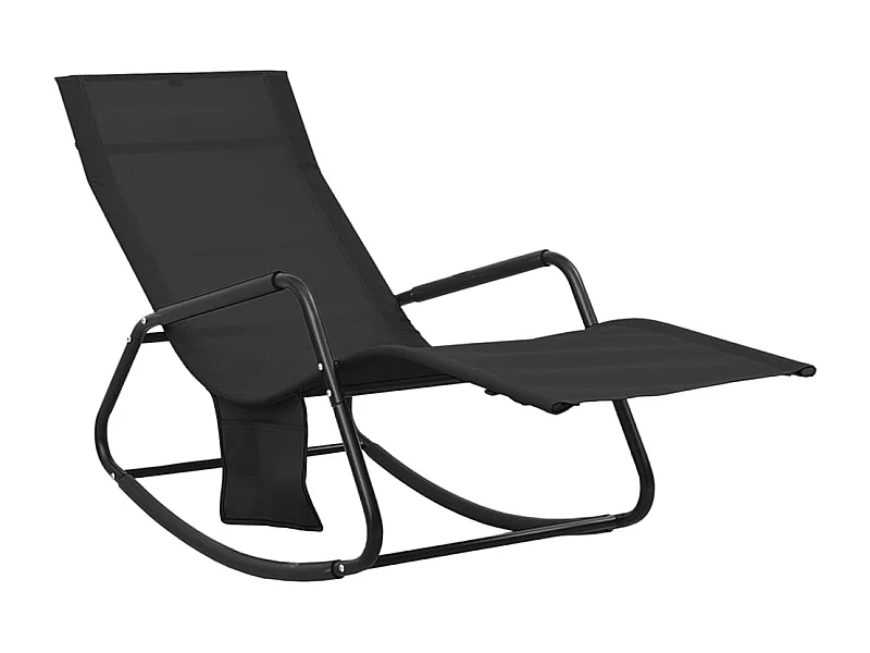 Chaise longue Acier et textilène Noir