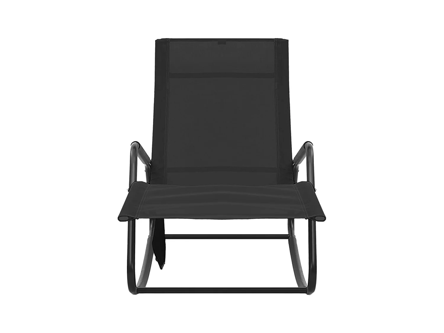 Chaise longue Acier et textilène Noir