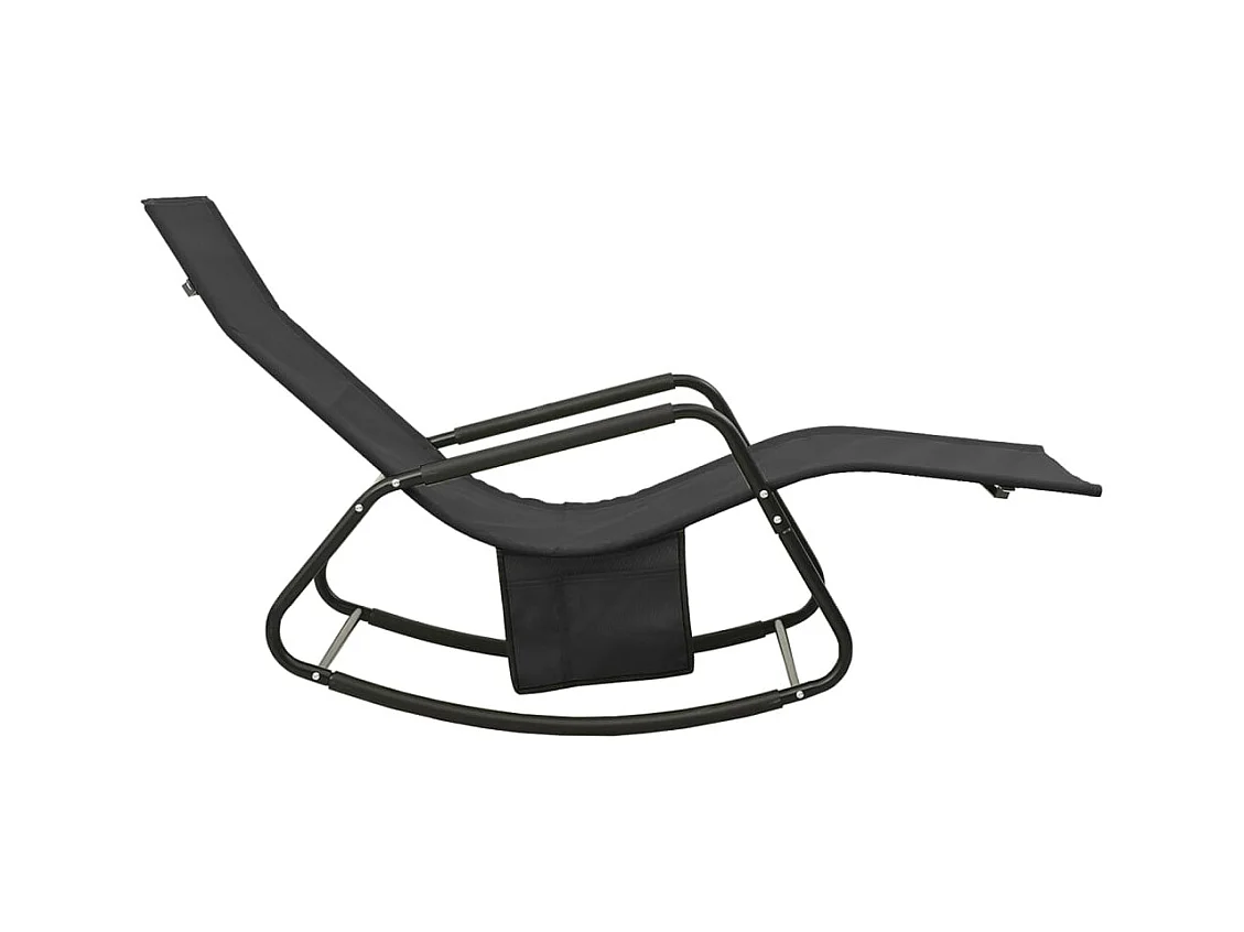 Chaise longue Acier et textilène Noir