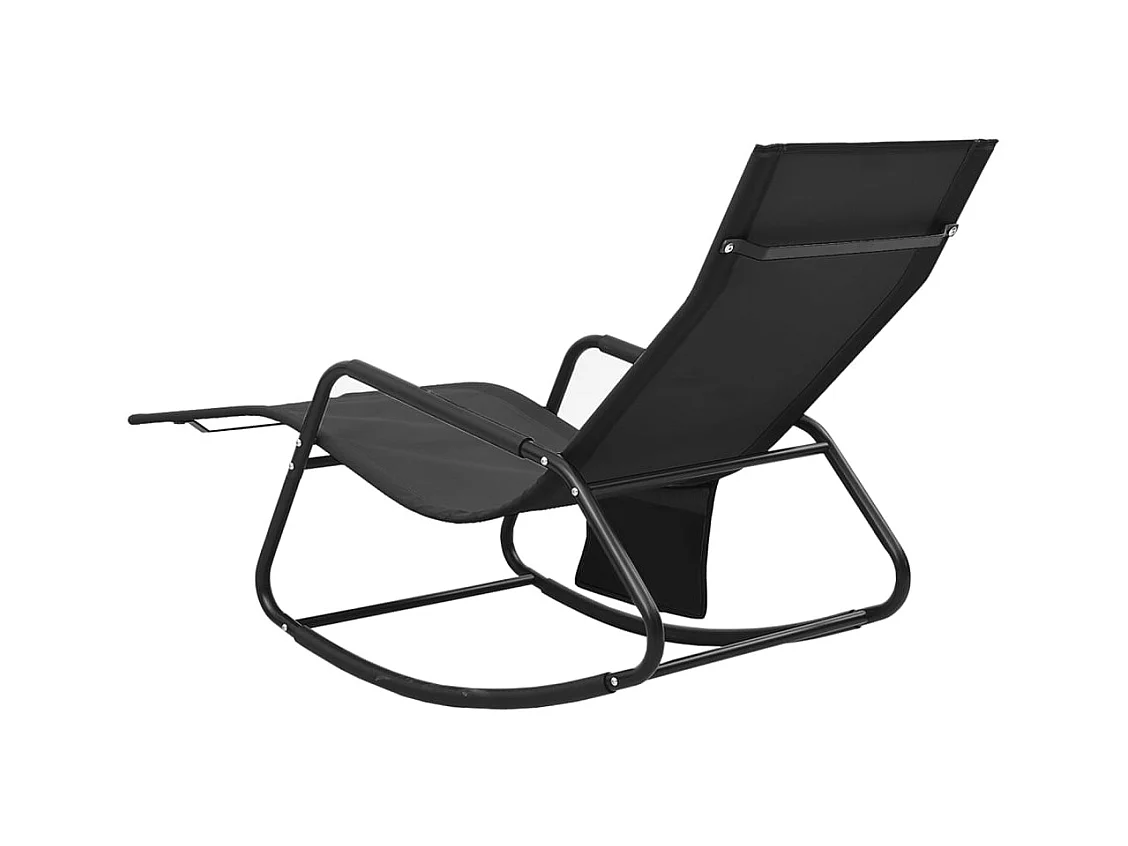 Chaise longue Acier et textilène Noir