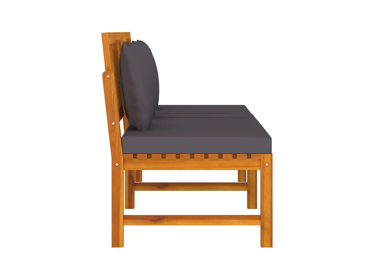 vidaxL Lit de jour avec coussin gris 200x60x75 Bois d'acacia solide